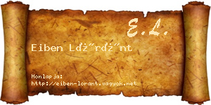 Eiben Lóránt névjegykártya