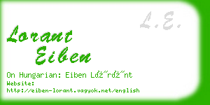 lorant eiben business card